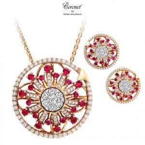 pendant and earrings by coronet ahluwalia