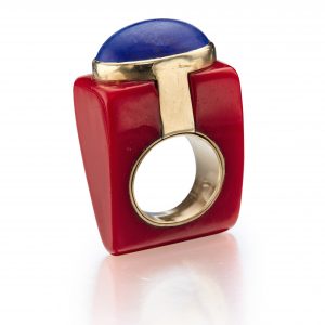 resin and lapis lazuli ring