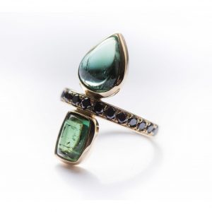 Lindley Gray diamond and tourmaline ring