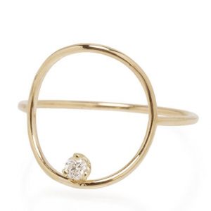 Prong-set diamond circle ring