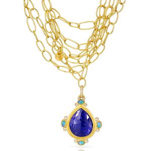 Stephanie Albertson 22k gold tanzanite pendant