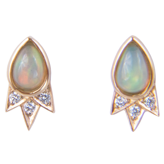 M. Spalten Starburst opal earrings | JCK On Your Market