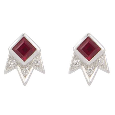 M. Spalten Starburst ruby earrings | JCK On Your Market