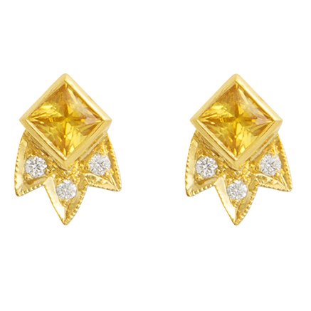 M. Spalten Starburst yellow sapphire earrings | JCK On Your Market