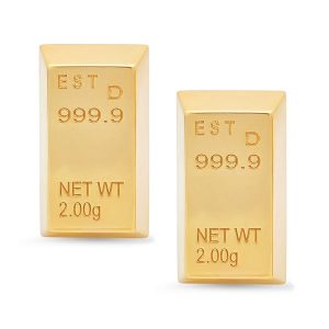 Established Gold Bar stud earrings in 14k yellow gold