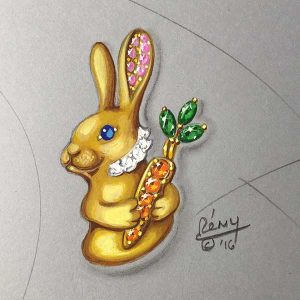 Easter bunny drawing Remy Rotenier