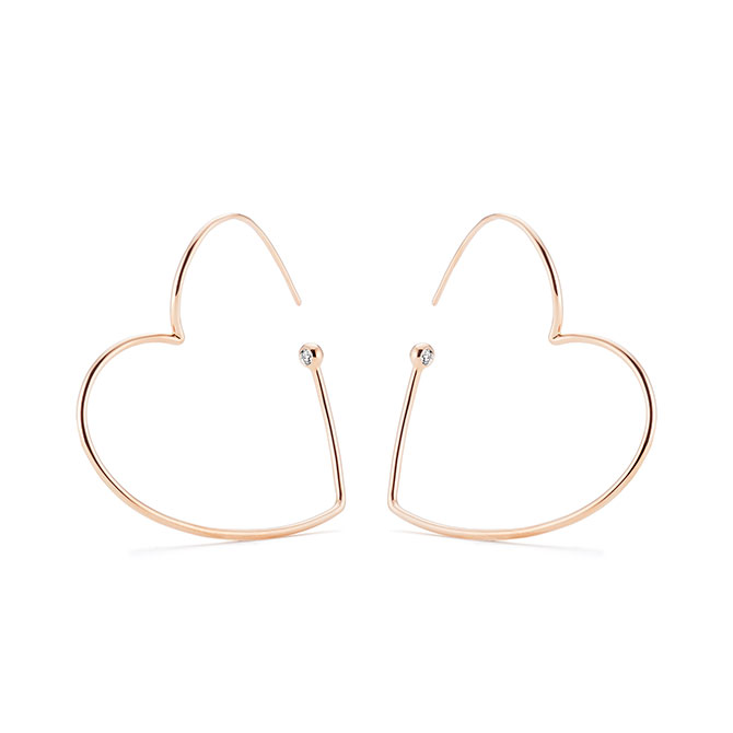 M Monroe Whisper heart medium hoop earrings