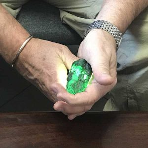 Simon Watt with Ethiopian emerald crystal