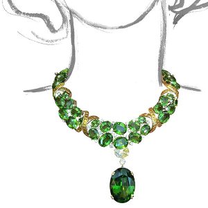 Verdura Peridot X Necklace