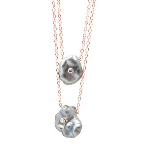 Samira 13 double keshi Tahitian pearl necklace