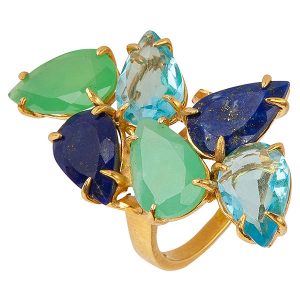 Bounkit lapis topaz chrysoprase ring