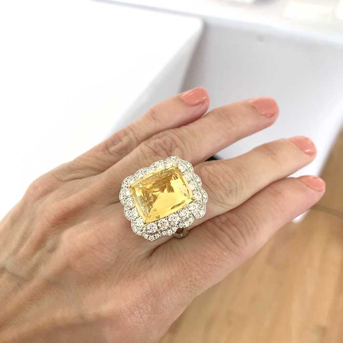 Color Source Gems yellow sapphire ring