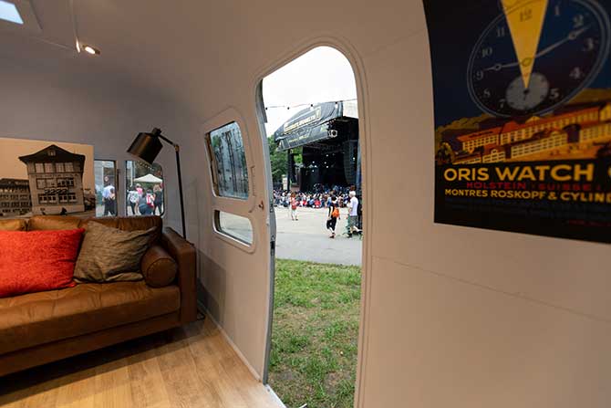 Oris Airstream pop-up boutique interior