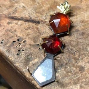 Whtiney Abrams garnet pendant in progress