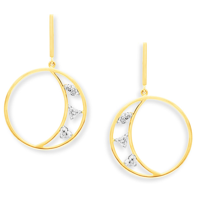 Swati Dhanak Floating Crescent earrings