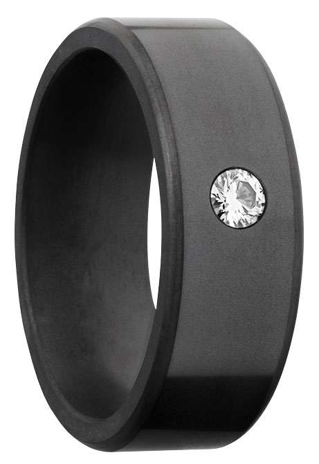 Elysium pressed black diamond ring