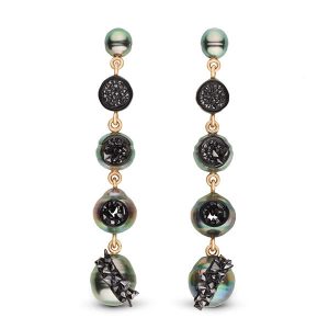 Little h agta tahitian pearl earrings