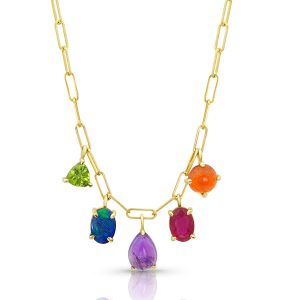 M Spalten 5 Stone Gemstone Lariat