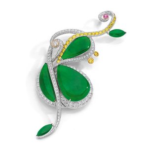 Anna Hu Jadeite Cello brooch