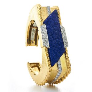 David Webb carved lapis bracelet