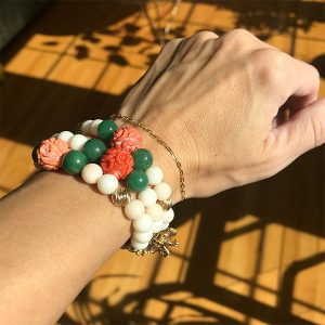 Coral bead bracelets