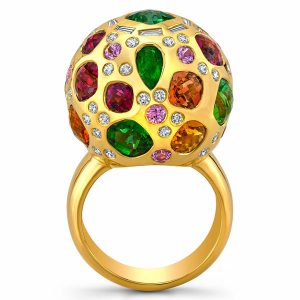 Dorian and Rose gemstone ball ring