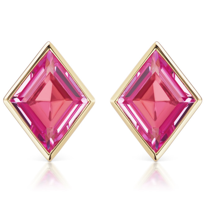 Sorellina Pietra pink topaz stud earrings