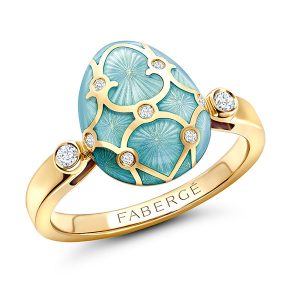 Faberge enamel blue ring