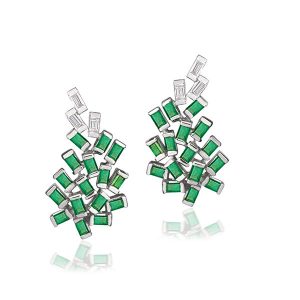 Ananya Scatter emerald baguette earrings