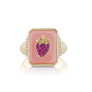 Sorellina strawberry XL signet ring