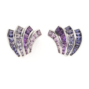 Seaman Schepps iolite amethyst wave earrings