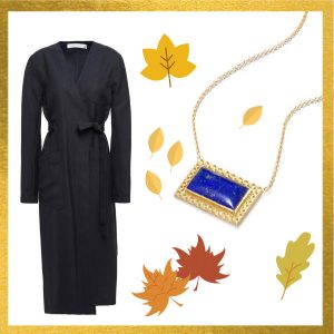 Victoria Beckham coat Elizabeth Moore necklace