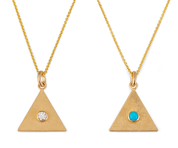 Alice Pierre sand triangle necklaces