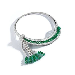 David Webb emerald diamond necklace