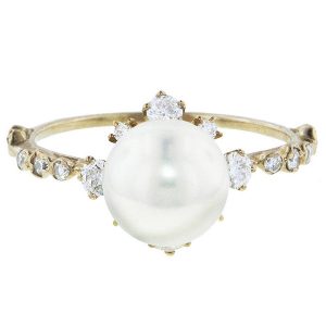 Kataoka pearl and diamond ring