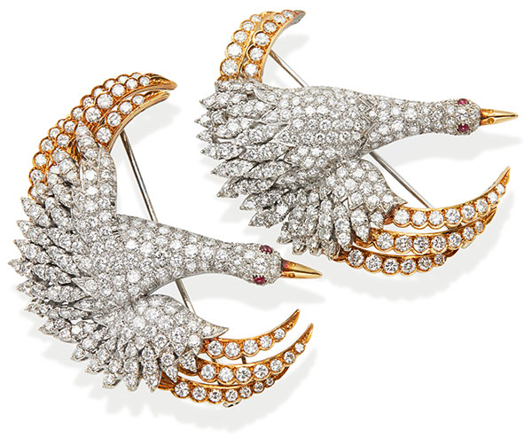 Bonhams bird brooches