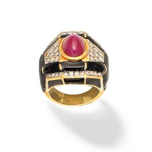 Bonhams Joan Collins ruby ring