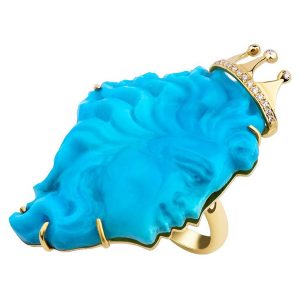 Dima Jewellery carved turquoise ring