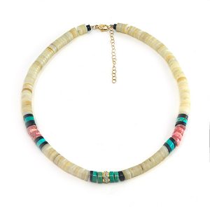 Jenna Blake heishi bead coral turquoise