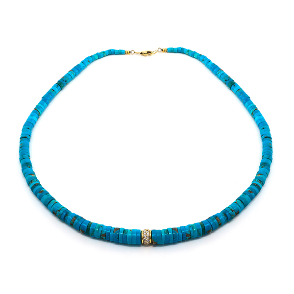 Jenna Blake turquoise heishi necklace