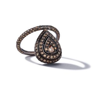 Nina Runsdorf brown diamond pave flip ring