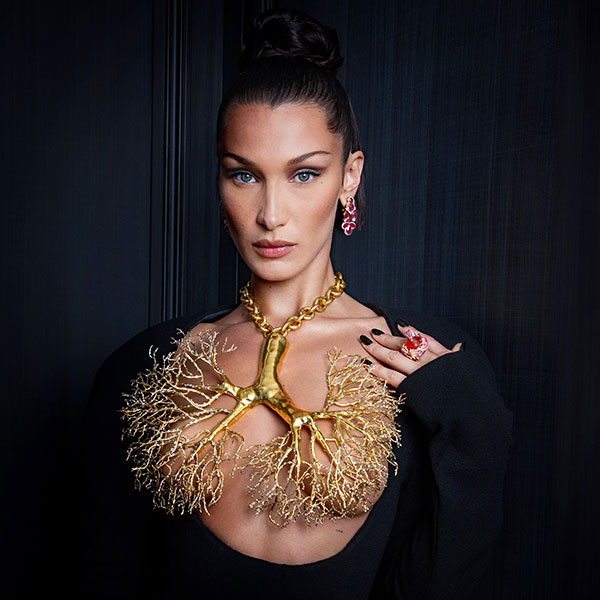 Bella Hadid Wore a Schiaparelli Necklace as a Top on the Cannes Red Carpet