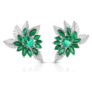 Cicada emerald earrings