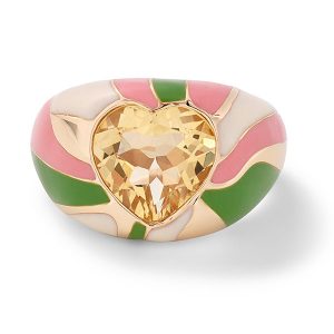 Alison Lou Groovy heart swirl signet ring