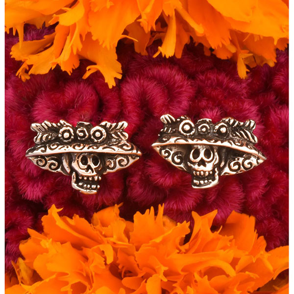 Maria Belen Nilson says the Mexican culture inspires her sterling-silver jewelry, including those to honor the Day of the Dead tradition, like these earrings.