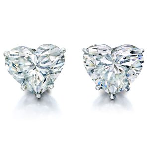 Lauren Addison Heart Shaped Diamond Stud Earrings