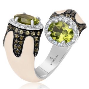 Andreoli peridot enamel ring