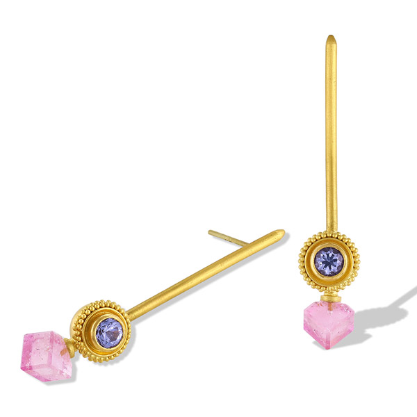 Atelier Wolff lavender spinel tourmaline cubic earrings