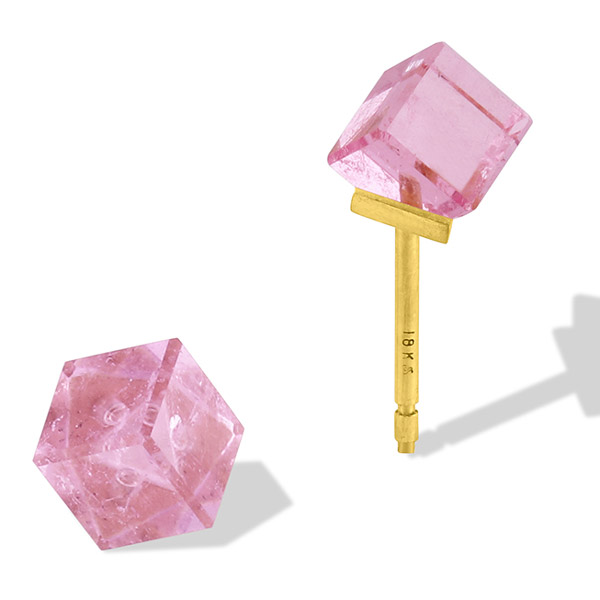 Atelier Wolff pink tourmaline mini cubic studs