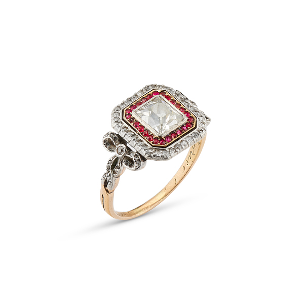 Musy diamond and ruby ring